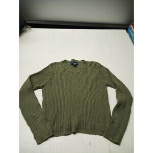 Montana Blues Jean Co. Olive Green Ribbed V-Neck Sweater Large